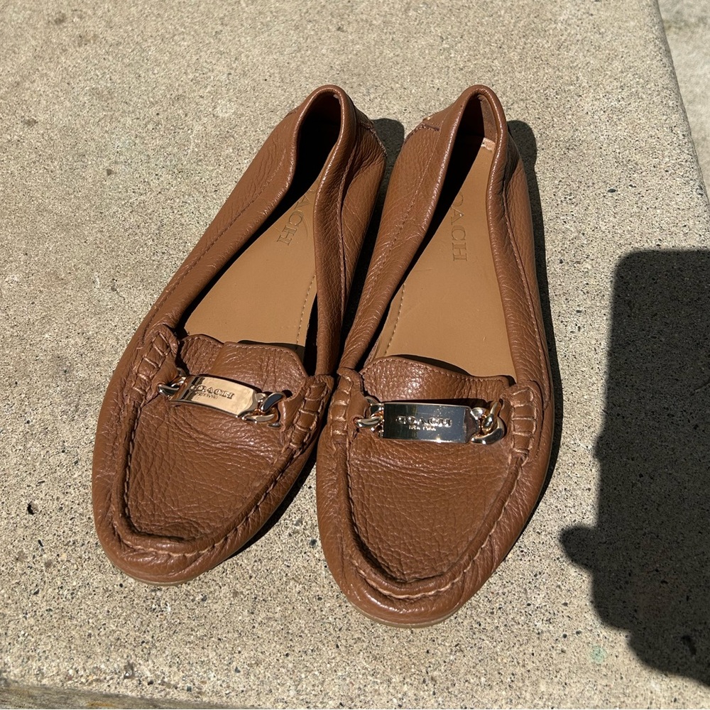 Coach Women’s Camel Leather Loafers